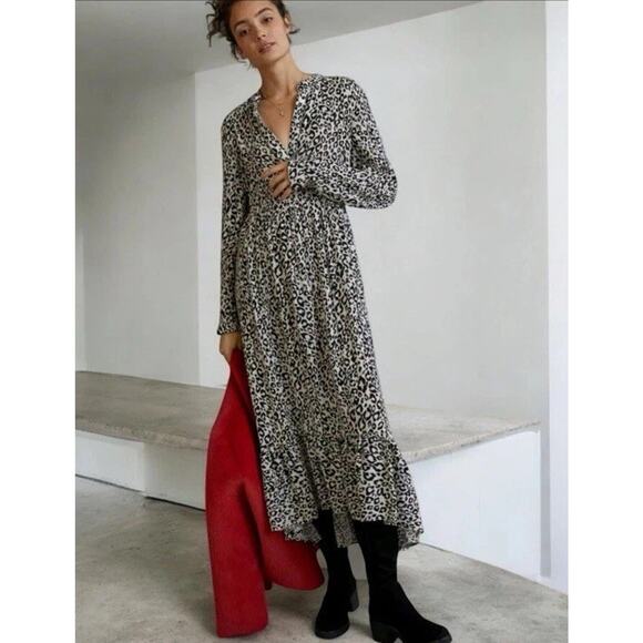 Anthropologie Dresses & Skirts - MARE MARE X ANTHROPOLOGIE Lynda Leopard Print Bohemian Maxi Dress Sz M